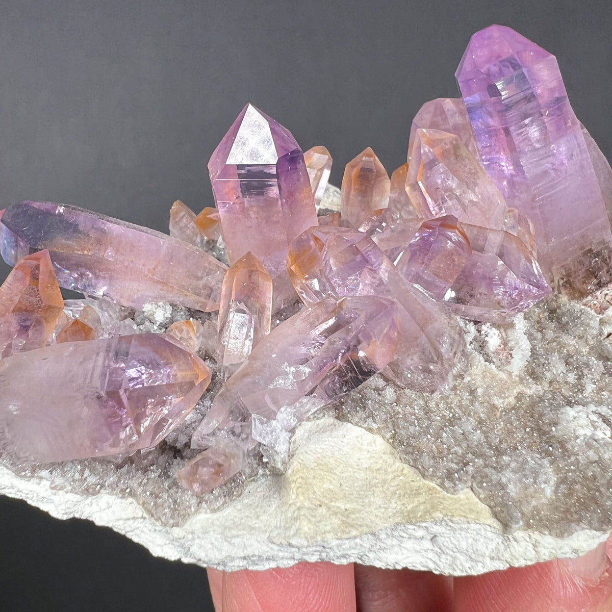 Amethyst Crystal Cluster with Iron Inclusions