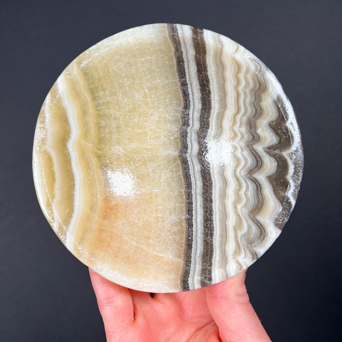 Zebra and Golden Calcite Stone Dish